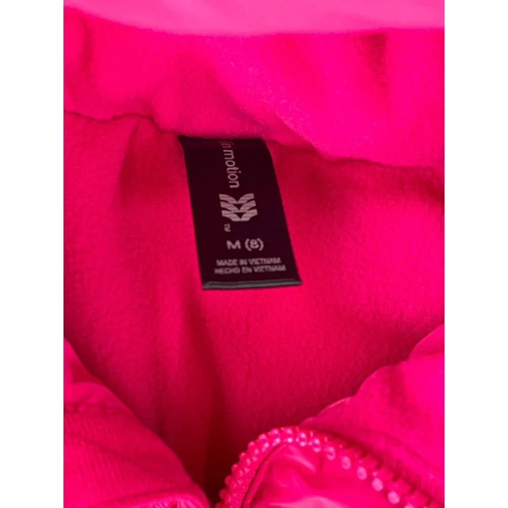 All in Motion Girls Heavyweight Puffer Jacket Pink Hooded Winter Coat Size M 8
